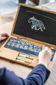 барвистий Крейдяна дошка Donkey Laptop I-Wood