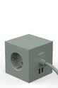 Decor Magnetická nabíjacia kocka Avolt Square 1, 2 x USB, 1,8 m SQ1.F.USB.GR zelená