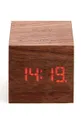 brązowy Gingko Design zegar stołowy Cube Plus Clock Unisex