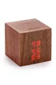 Stolové hodiny Gingko Design Cube Plus Clock orechové drevo