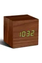 hnedá Stolové hodiny Gingko Design Cube Click Clock Unisex