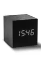 črna Namizna ura Gingko Design Cube Click Clock Unisex