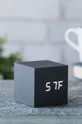 čierna Stolové hodiny Gingko Design Cube Click Clock