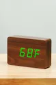 smeđa Stolni sat Gingko Design Brick Click Clock