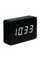 črna Stoječa ura Gingko Design Brick Black Click Clock Unisex