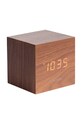Karlsson budzik Mini Cube brązowy KA5655DW