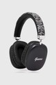 Bezdrôtové slúchadlá Guess Bluetooth Gcube Metallic Script Logo čierna GUBHK1GCTCSK