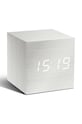 Stolové hodiny Gingko Design Cube Click Clock biela GK08W13