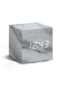 γκρί Επιτραπέζιο ρολόι Gingko Design Cube Marble Click Clock Unisex