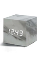 Gingko Design orologio da tavola Cube Marble Click Clock grigio