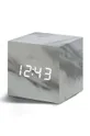 Stolové hodiny Gingko Design Cube Marble Click Clock sivá