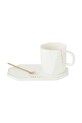 J-Line ceasca si farfurioara 215 ml 49111 alb AA00