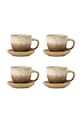 Bloomingville zestaw filiżanek ze spodkami dla 4 os. Brenta 180 ml 8-pack brązowy 82072416