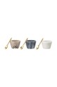 Bloomingville zestaw miseczek na sól z łyżeczkami Rosamynthe Salt Jar (3-pack) multicolor 82044250.Komplet