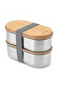 Black and Blum set lunchbox con forchetta (2-pack) grigio BAM.BT.L016