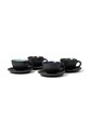 Bitz set de cești și farfurioare (4-pack) negru 821345
