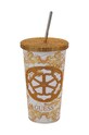 Guess cană cu capac Peony Baroque galben XTPEBA.P3305