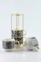 Набір чашок з підставкою Affek Design 4-pack  Метал, Фарфор
