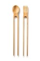 Donkey bețișoare cu furculiță și lingură Yummy 2-pack bej 200730