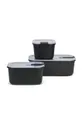 fekete Mepal tárolóedények készlete fedővel EasyClip 2 x 450 ml / 1 L 3 db Uniszex