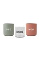 Design Letters set tazze Family Gift Box pacco da 3 multicolore 10101010FAMILY