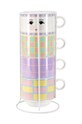 Miss Etoile set de căni cu suport 4-pack multicolor 4977586