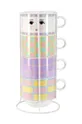 барвистий Набір чашок з підставкою Miss Etoile 4-pack Unisex