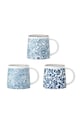 Bloomingville zestaw kubków Molly 3-pack 82045642 niebieski AA00