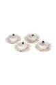 Набір чашок з блюдцями Pols Potten Undressed Teacups 4-pack білий 230.400.178