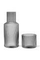 сірий Графин зі стаканом ferm LIVING Ripple Small Carafe Set Unisex