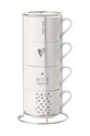 Набір чашок з підставкою J-Line Mugs Love 4-pack білий 28385