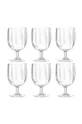 transparentna Komplet kozarcev za vino J-Line Glass Plastic 6-pack Unisex