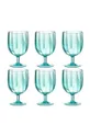 tyrkysová Sada pohárov na víno J-Line Glass Plastic 6-pak Unisex