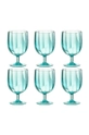 τιρκουάζ Σετ ποτηριών κρασιού J-Line Glass Plastic 6-pack Unisex