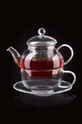 Džbán s pohárom Affek Design Tea for one priesvitná
