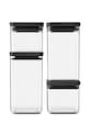 Brabantia zestaw pojemników do przechowywania Tasty+ 4-pack transparentny 122422