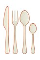 Madam Stoltz komplet sztućców Enamel Cutlery 4-pack biały 29089.A