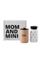 Skodelica in steklenica Design Letters Mom and Mini pisana