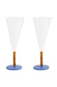Σετ ποτηριών κρασιού &k amsterdam Flute perle amber 2-pack πολύχρωμο 352.07