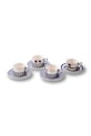 Pols Potten set de cești de espresso cu farfurioare pentru 4 persoane Aunty 90 ml bleumarin 230.400.628