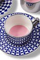 Pols Potten set de cești de espresso cu farfurioare pentru 4 persoane Aunty 90 ml 230.400.628 bleumarin AA00