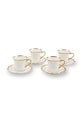 Pols Potten set de cești cu farfurioare pentru 4 persoane Golden Finds 220 ml alb 230.400.631