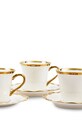 Pols Potten set de cești cu farfurioare pentru 4 persoane Golden Finds 220 ml 230.400.631 alb AA00