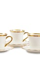 Pols Potten set de cești cu farfurioare pentru 4 persoane Golden Finds 220 ml 230.400.631 alb AA00