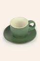 Calma House zestaw filiżanek ze spodkami Matcha 2-pack 11 x 6,5 cm MATCHA.CUP.VER zielony AA00