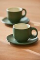 Sada šálok a podšálok Calma House Matcha 2-pak 11 x 6,5 cm MATCHA.CUP.VER zelená