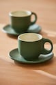 Calma House zestaw filiżanek ze spodkami Matcha 2-pack 11 x 6,5 cm MATCHA.CUP.VER zielony