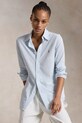 Бавовняна сорочка Polo Ralph Lauren 211924258 блакитний