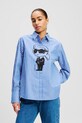 Βαμβακερό πουκάμισο Karl Lagerfeld casual μπλε A2W11031