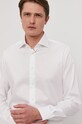 Bavlnená košeľa Tommy Hilfiger Tailored jednofarebný biela TT67870366